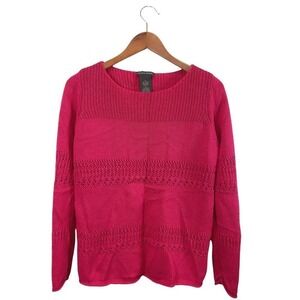 Chelsea and Theodore Cotton Blend Pink Knit Sweater